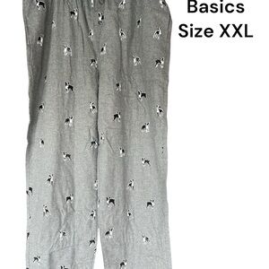Gray Pajama Pants with Dog Print - Size XXL